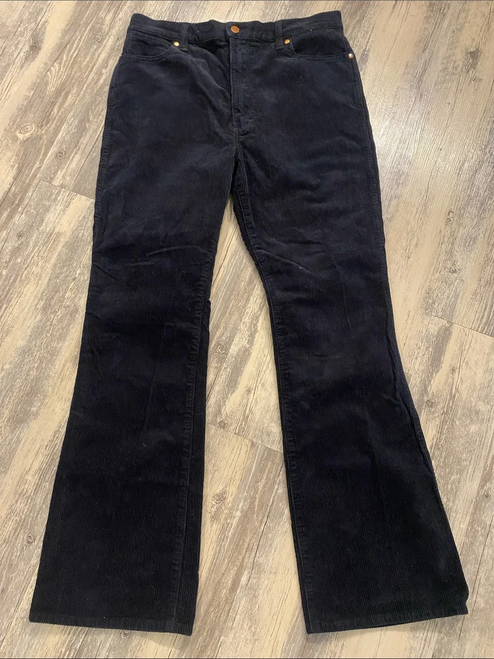 Wrangler Corduroy Westward 626 Black High Rise Boot Pants W32 L31